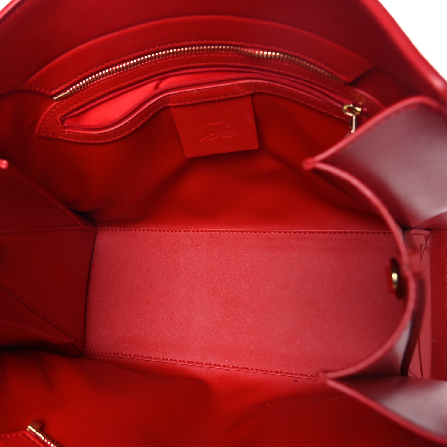 Christian Louboutin Calfskin Spikes Loubinthesky Medium Paloma Red
