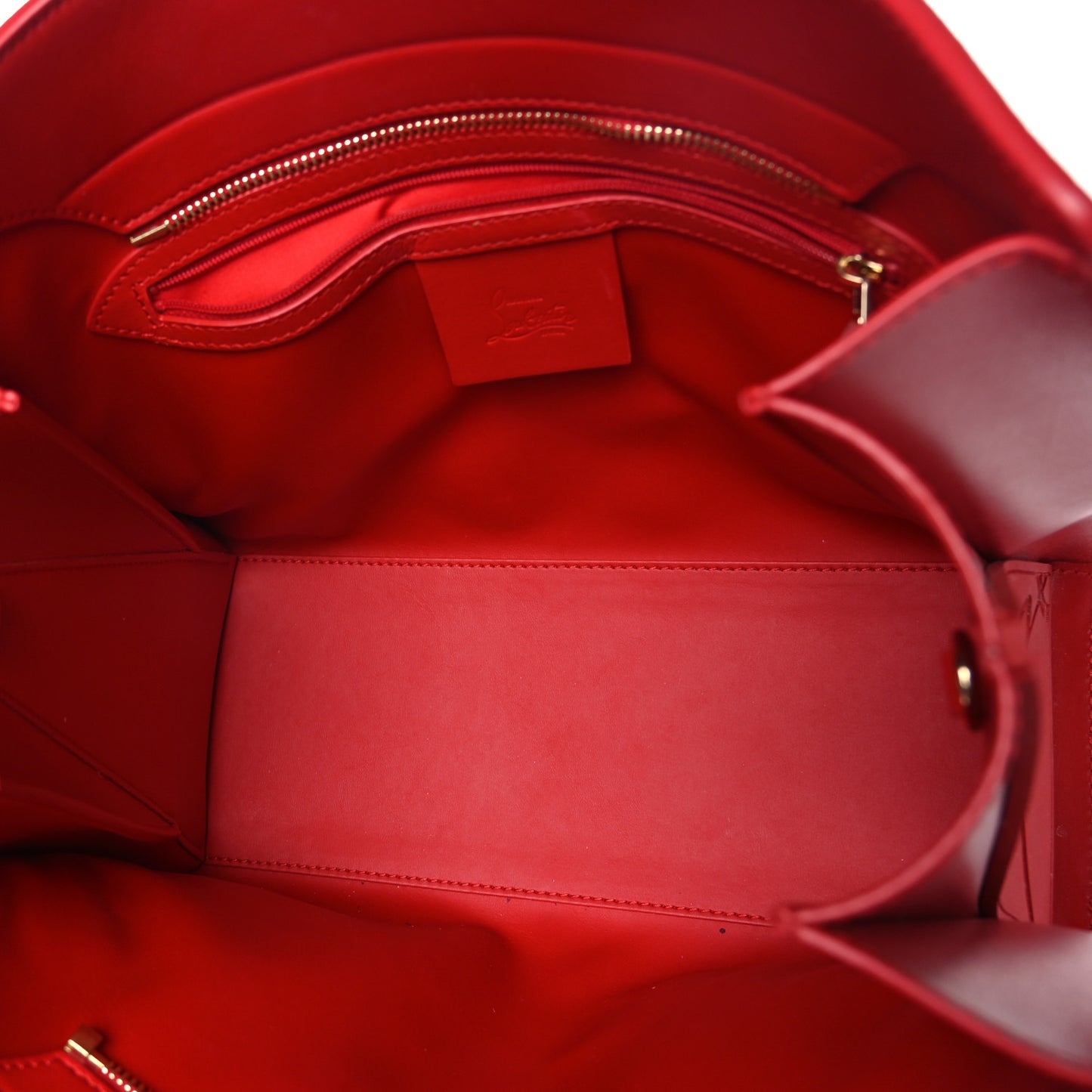 Calfskin Spikes Loubinthesky Medium Paloma Red