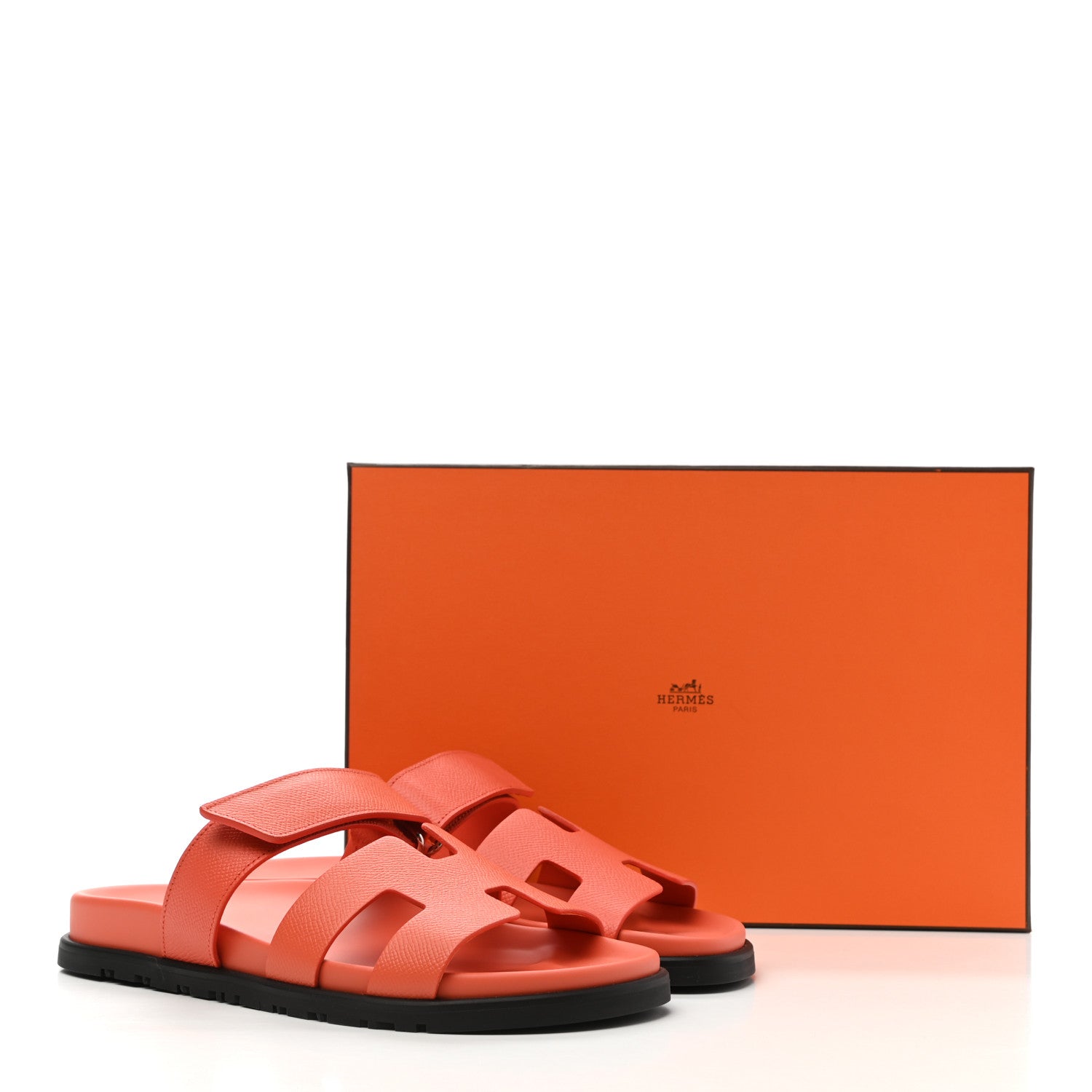 Hermes Epsom Womens Chypre Sandals 38 Rose Sorbet 9 of 9