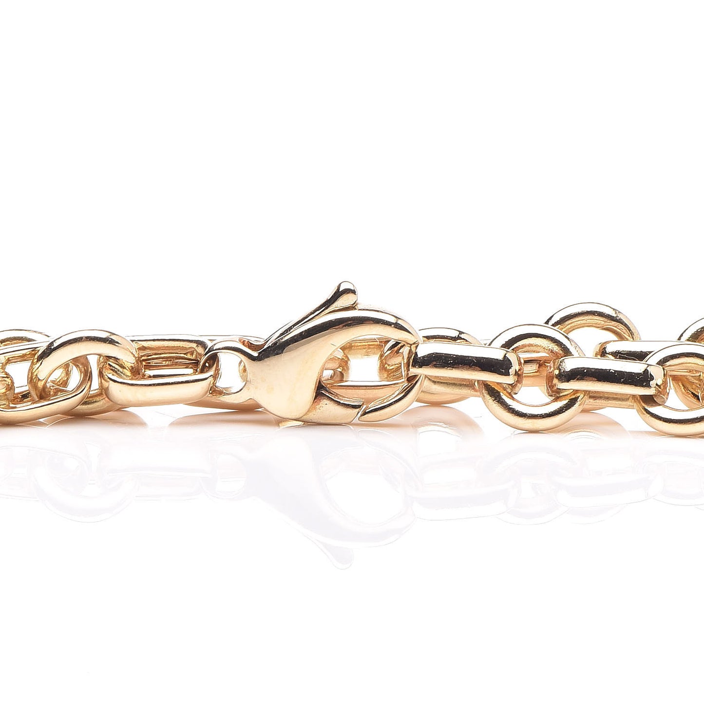18K Yellow Gold Circle Link Chain Bracelet