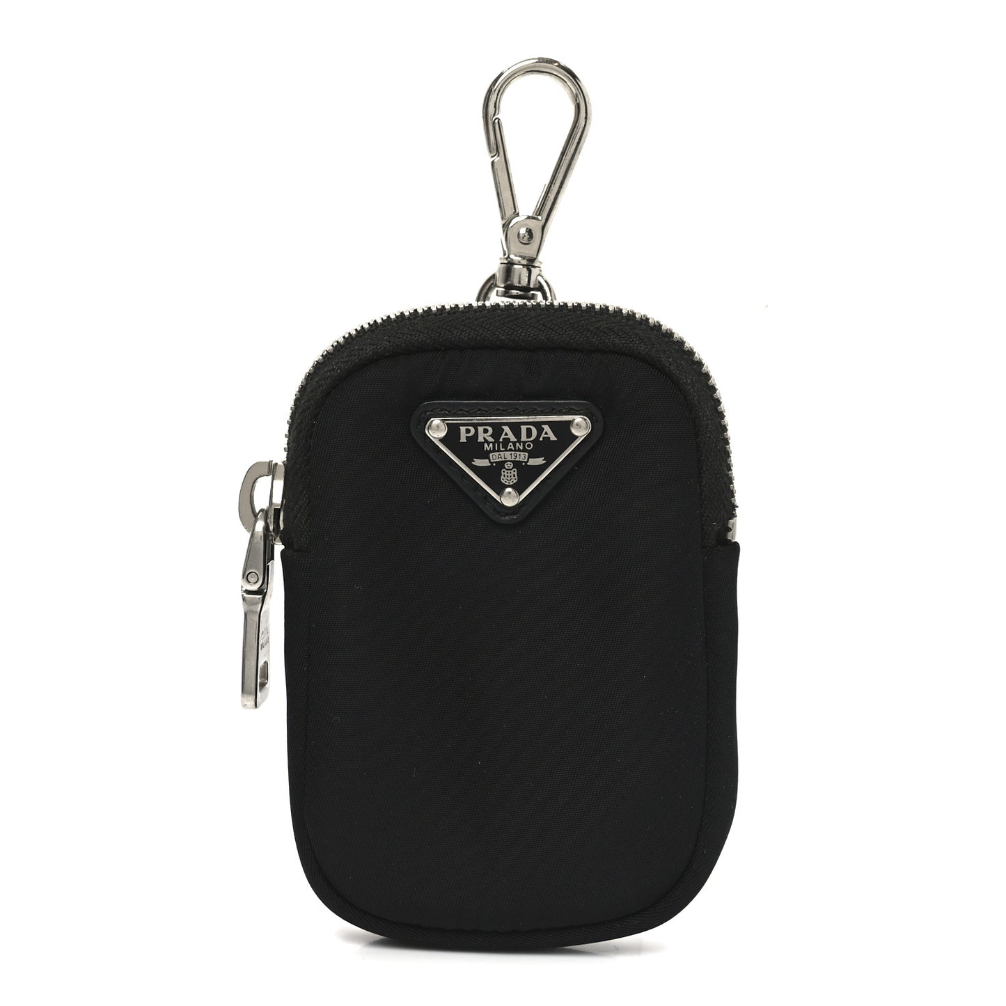 Re-Nylon Pocket Triangle Padded Mini Key Chain Pouch Black