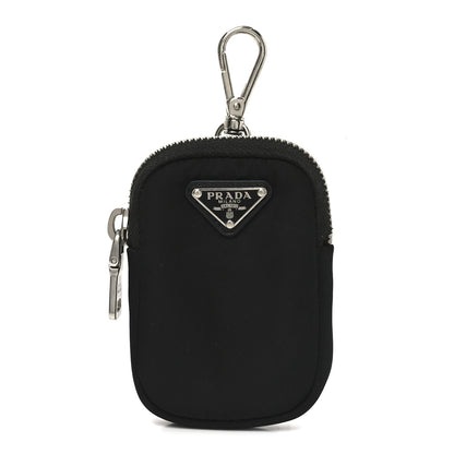 Prada Re-Nylon Pocket Triangle Padded Mini Key Chain Pouch Black 1 of 7