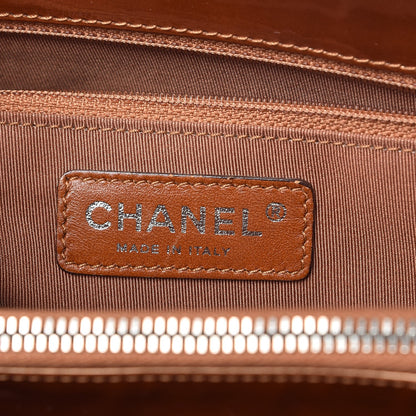Chanel Metallic Patent Quilted Grand Shopping Tote GST Bronze 6 of 12