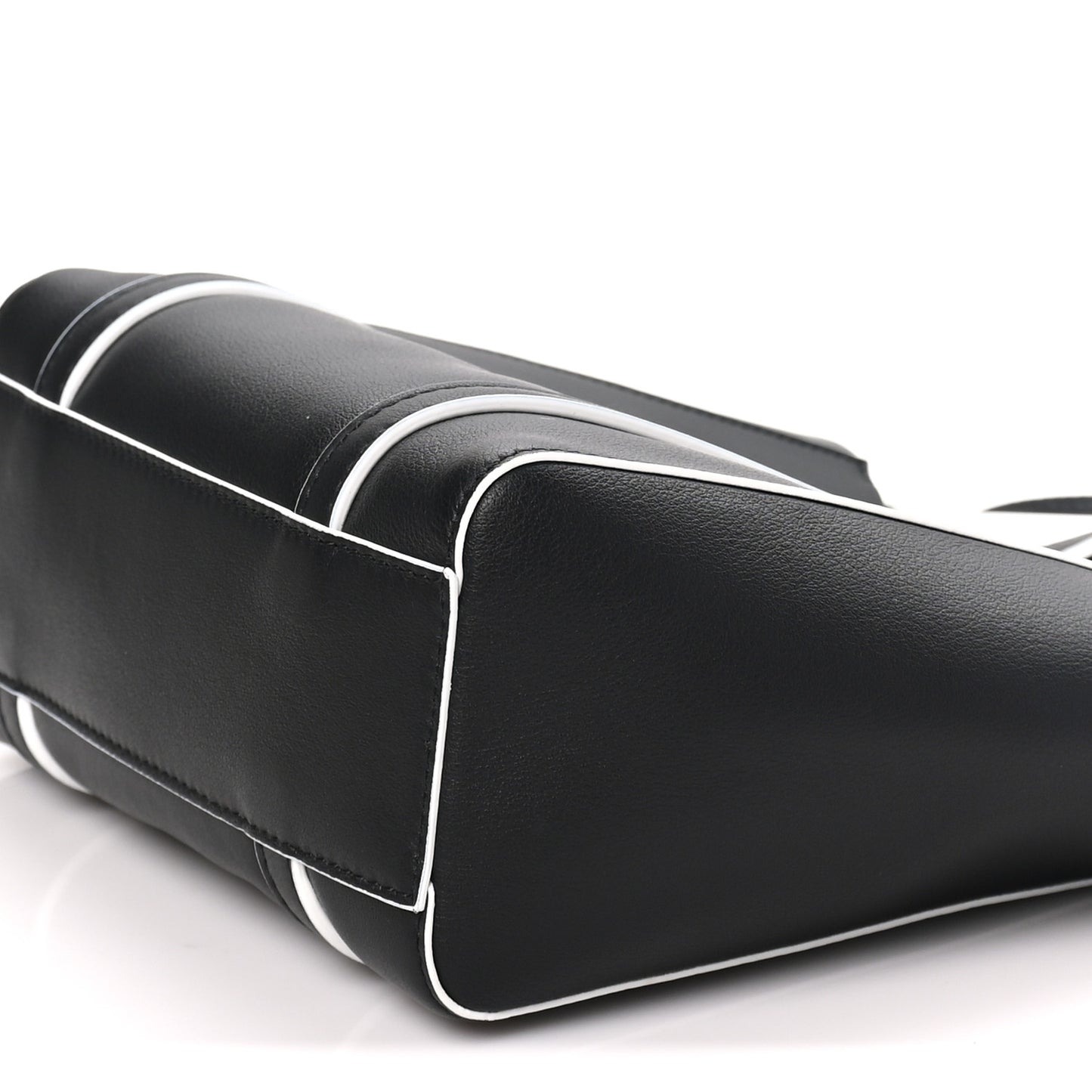 Smooth Calfskin Logo Double Sided XXS Everyday Tote Black White