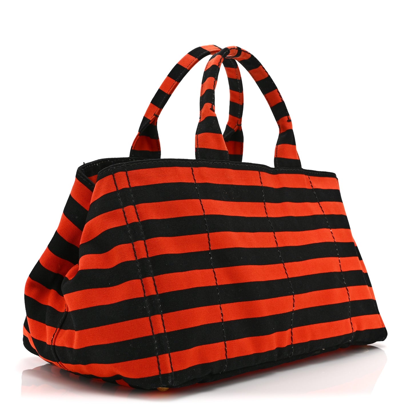 Canapa Striped Tote Arancio