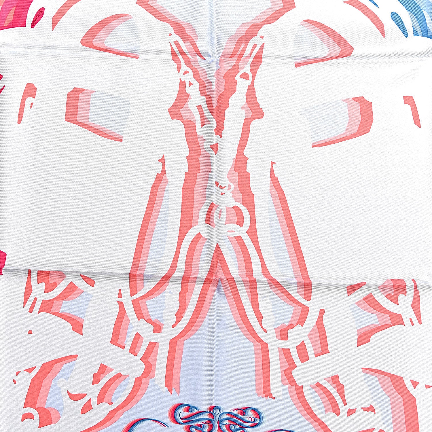 Hermes Silk Brides De Gala Shadow Scarf 90 Bleu Ciel Rose Vif 6 of 6