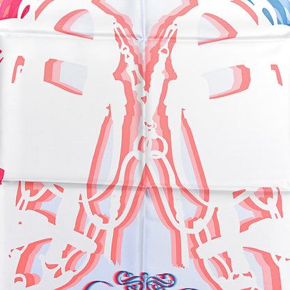 Hermes Silk Brides De Gala Shadow Scarf 90 Bleu Ciel Rose Vif 6 of 6