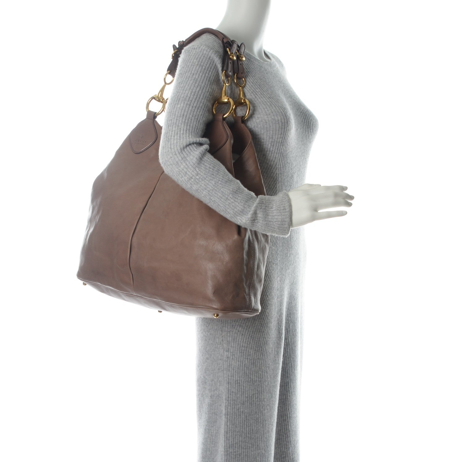 Gucci Calfskin Soft Icon Tote Pink Tan 2 of 7