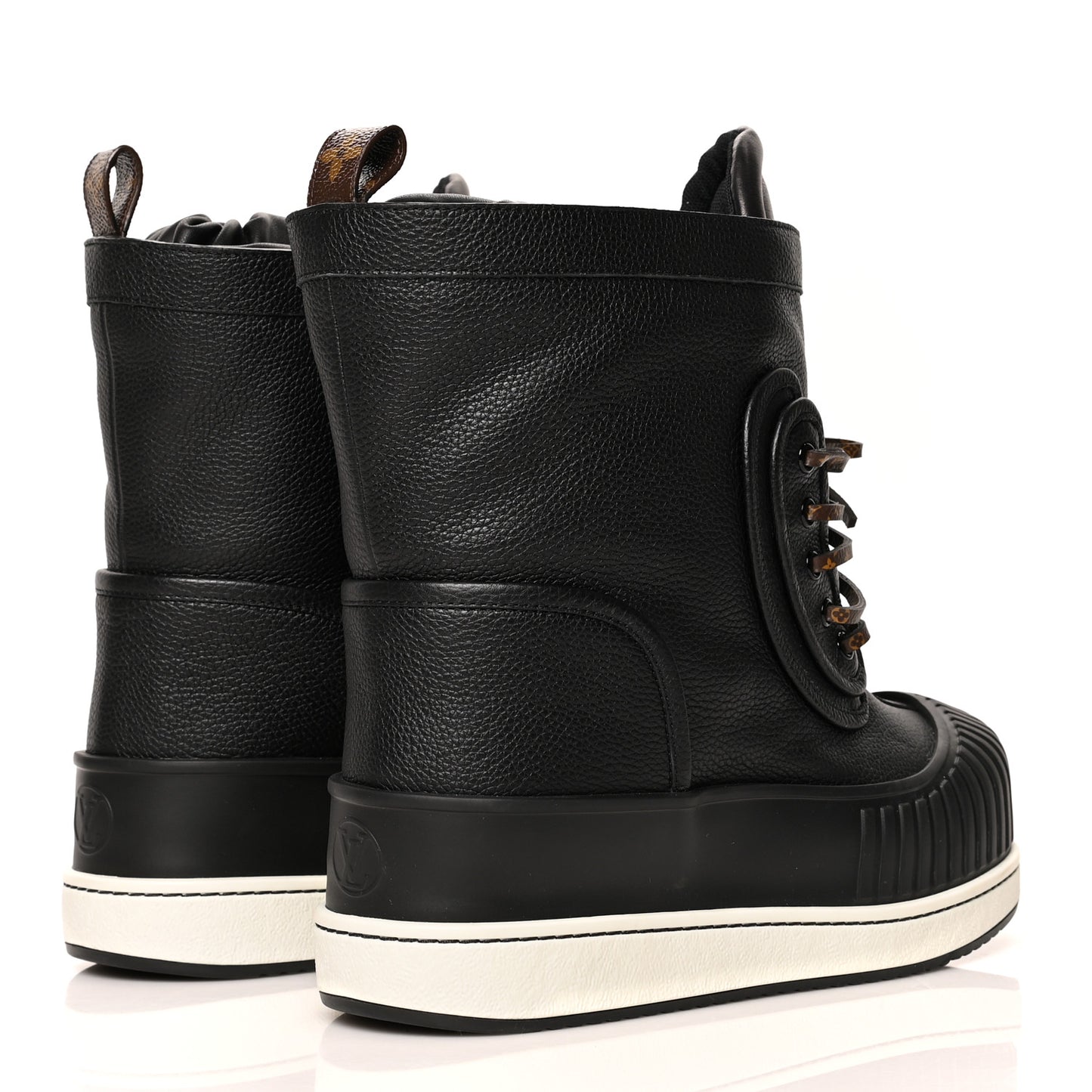 Monogram Slalom Flat Half Boots 38 Black