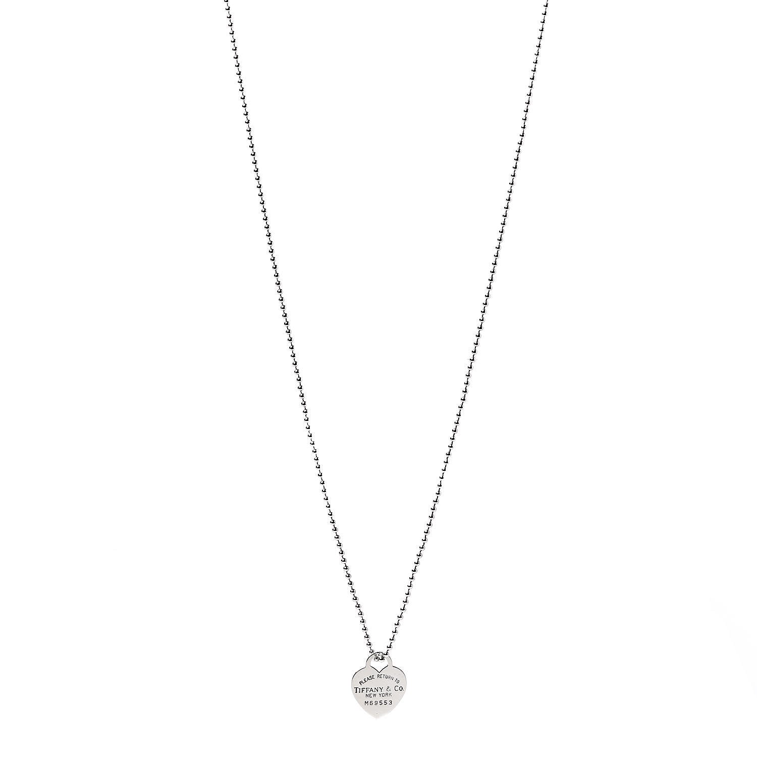 Tiffany Sterling Silver Long Return to Tiffany Heart Pendant Necklace 1 of 5