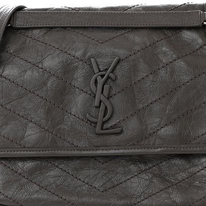 Saint Laurent Crinkled Calfskin Matelasse Monogram Medium Niki Chain Satchel Pebble 8 of 11