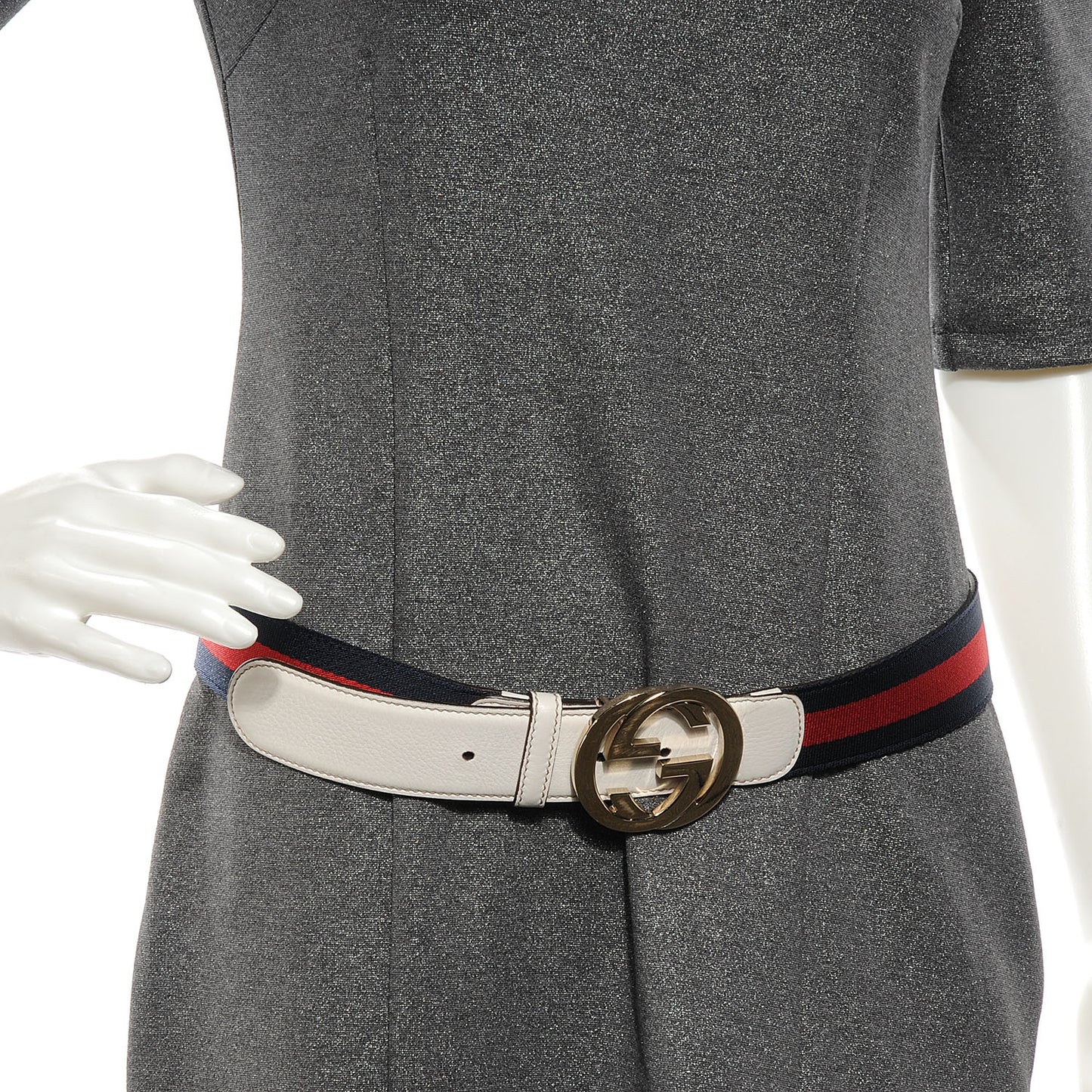 Leather Web Belt 90 36 White
