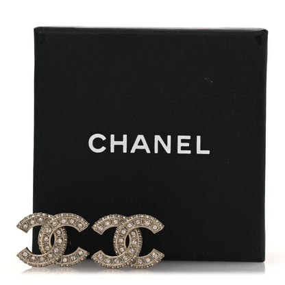 Chanel Crystal CC Earrings Light Gold 6 of 6