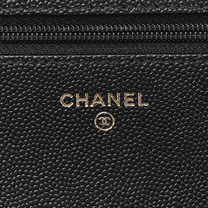 Chanel Caviar Quilted Vintage Mademoiselle Wallet On Chain WOC Black 6 of 12