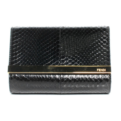 Fendi Python Mini Rush Clutch Black 1 of 10