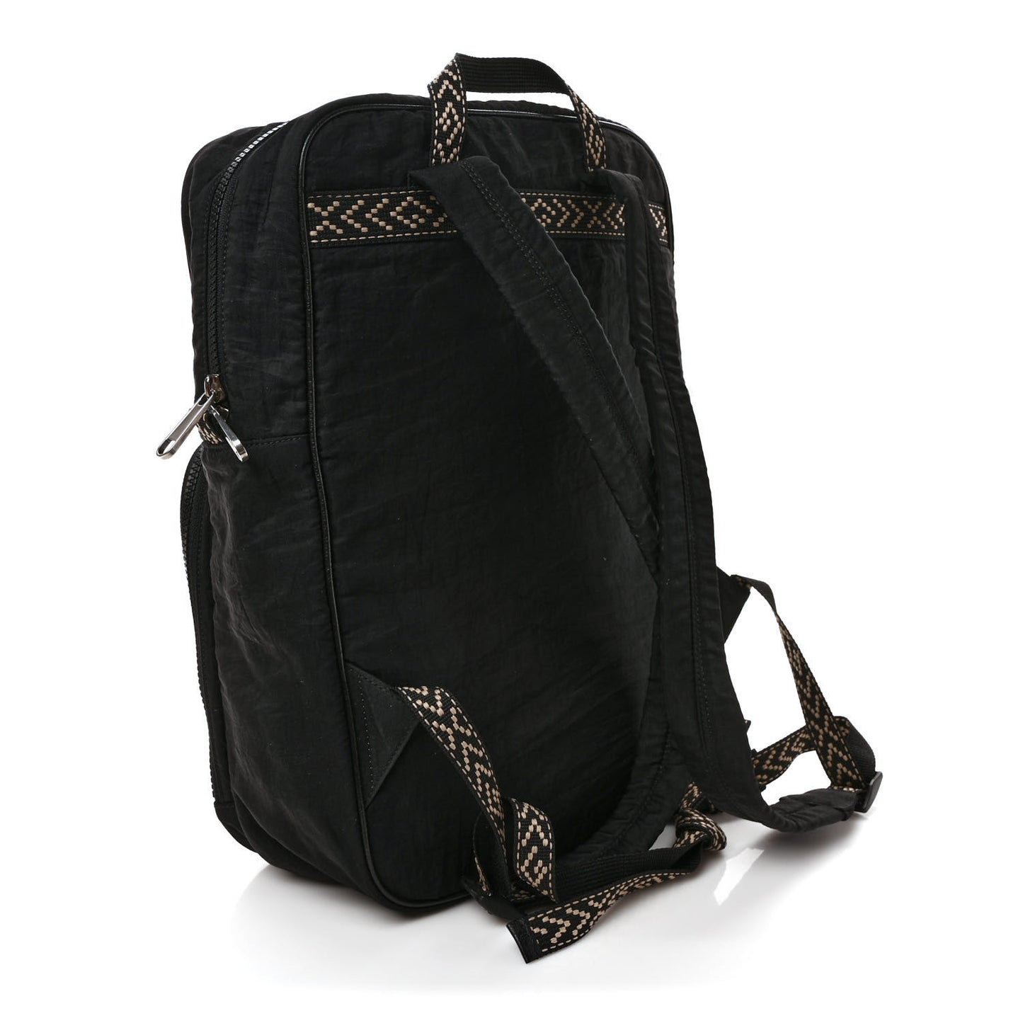 Nylon Twill 80s Logo Patch Backpack Black