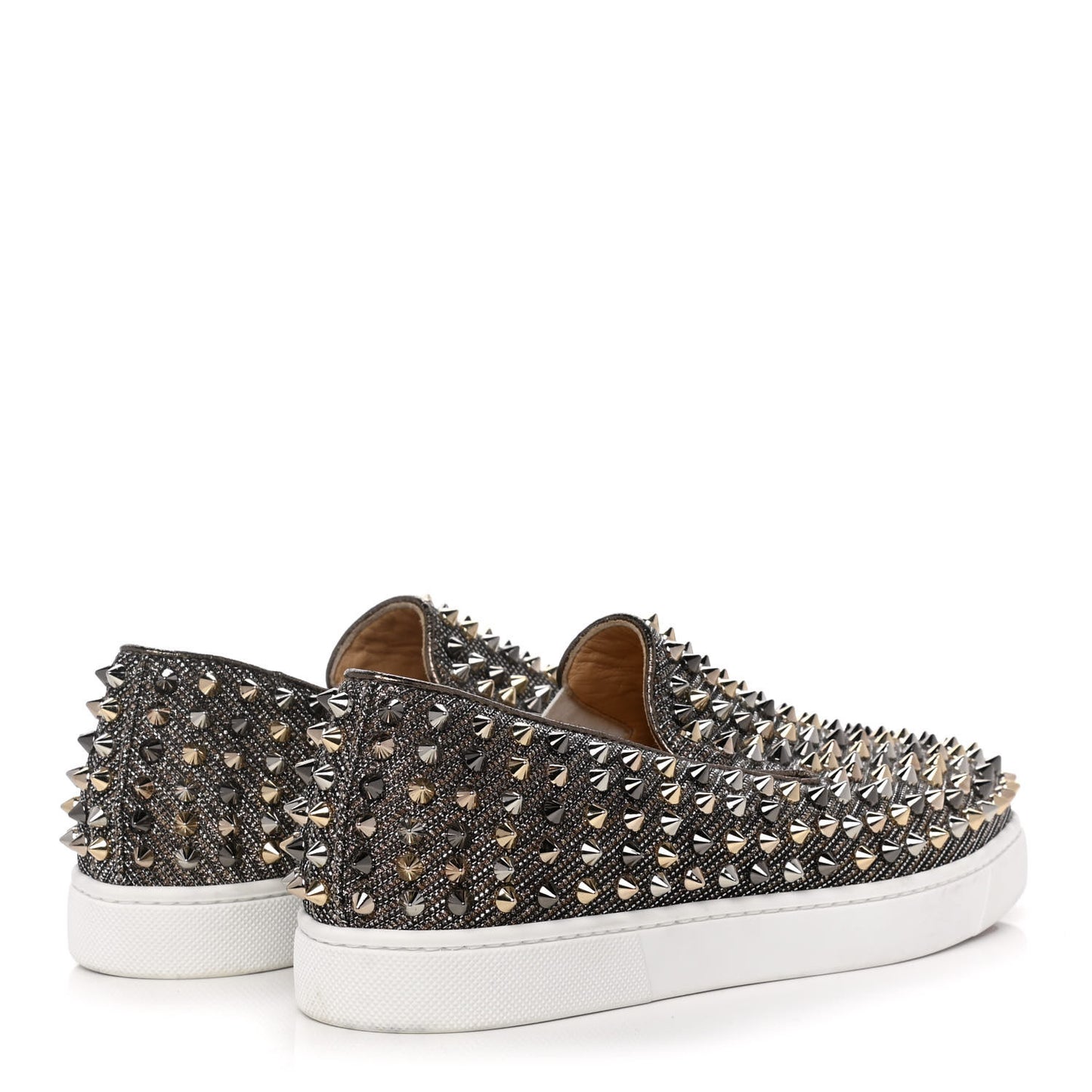 Glitter Chain Spikes Womens Roller Boat Flat 38.5 Roche Multicolor
