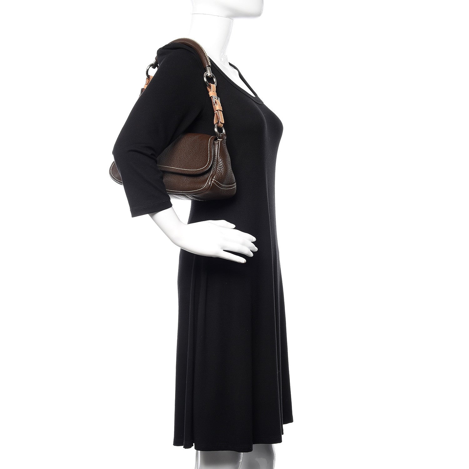 Prada Vitello Daino Shoulder Bag Caffe Naturale 2 of 10