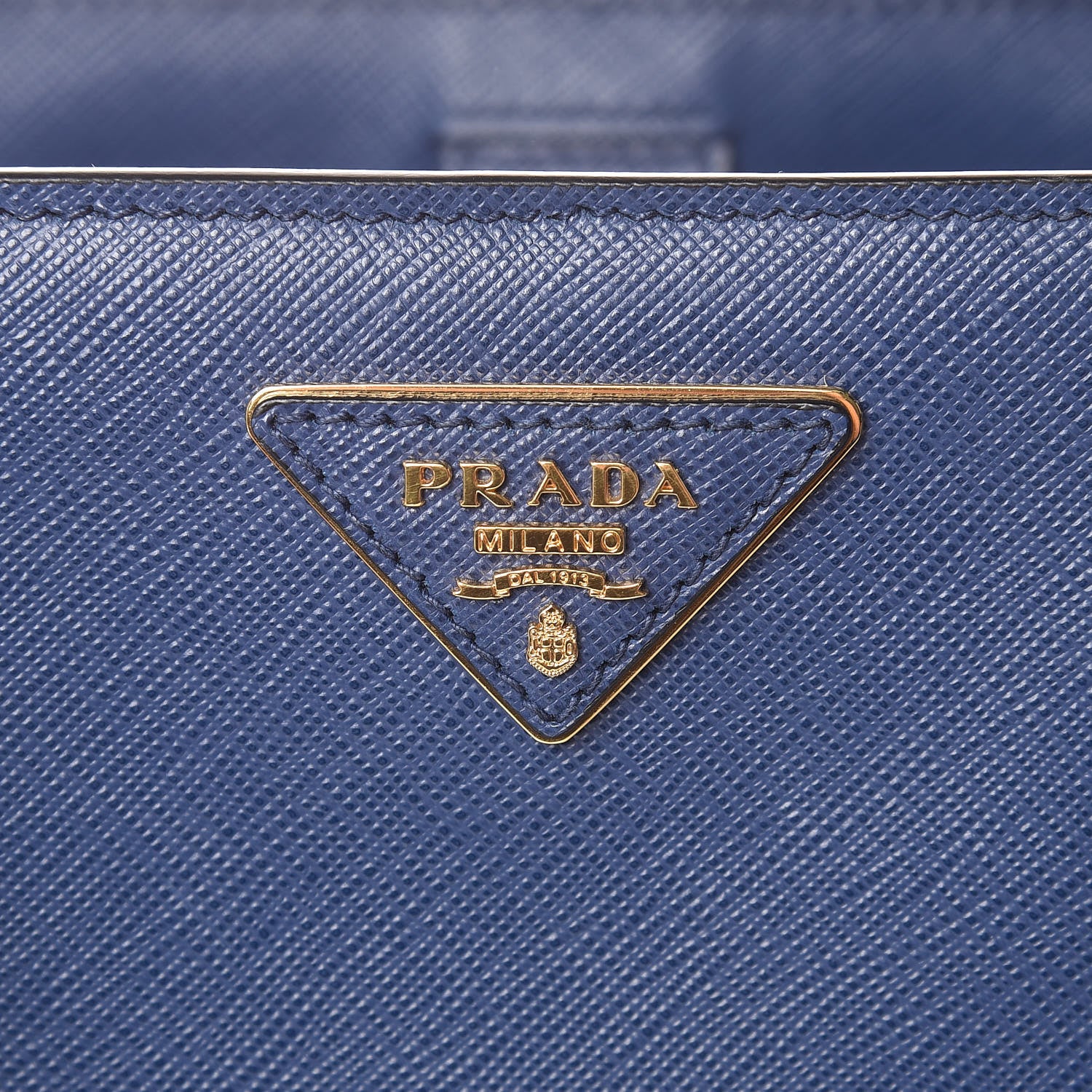 Prada Saffiano Lux Bi-Color Medium Tote Bluette Black 7 of 13