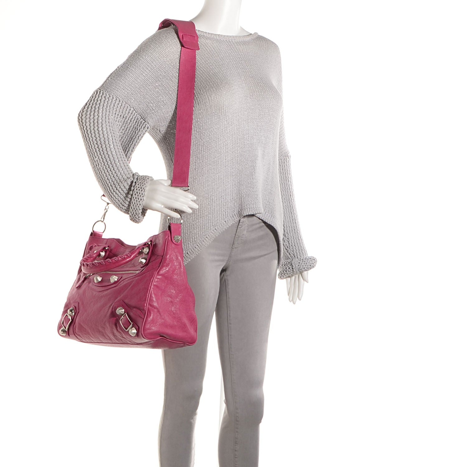 Balenciaga Agneau Giant 21 Silver Hardware Velo Cyclamen Fucsia 2 of 10