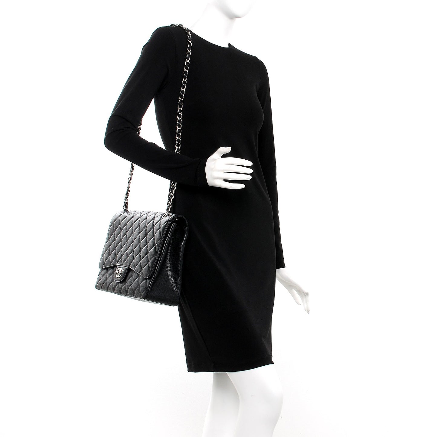 Caviar Quilted Maxi Single Flap Black