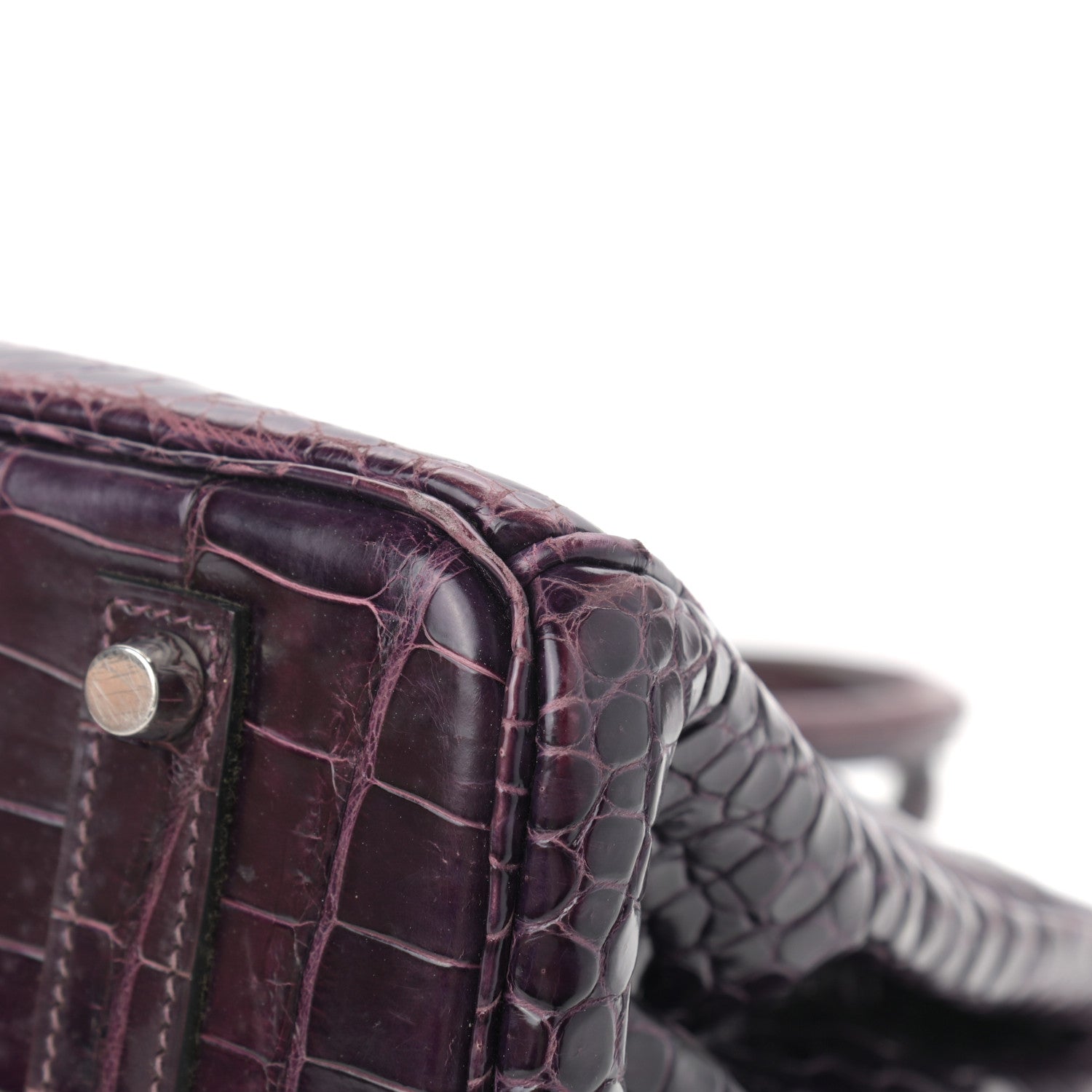 Hermes Shiny Porosus Crocodile Birkin 35 Cassis 11 of 15