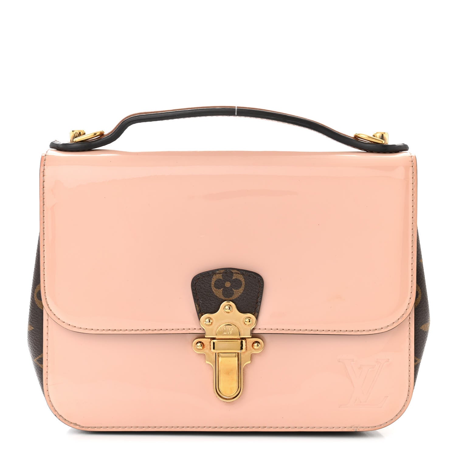 Louis Vuitton Patent Calfskin Monogram Cherrywood BB Rose Ballerine 1 of 17