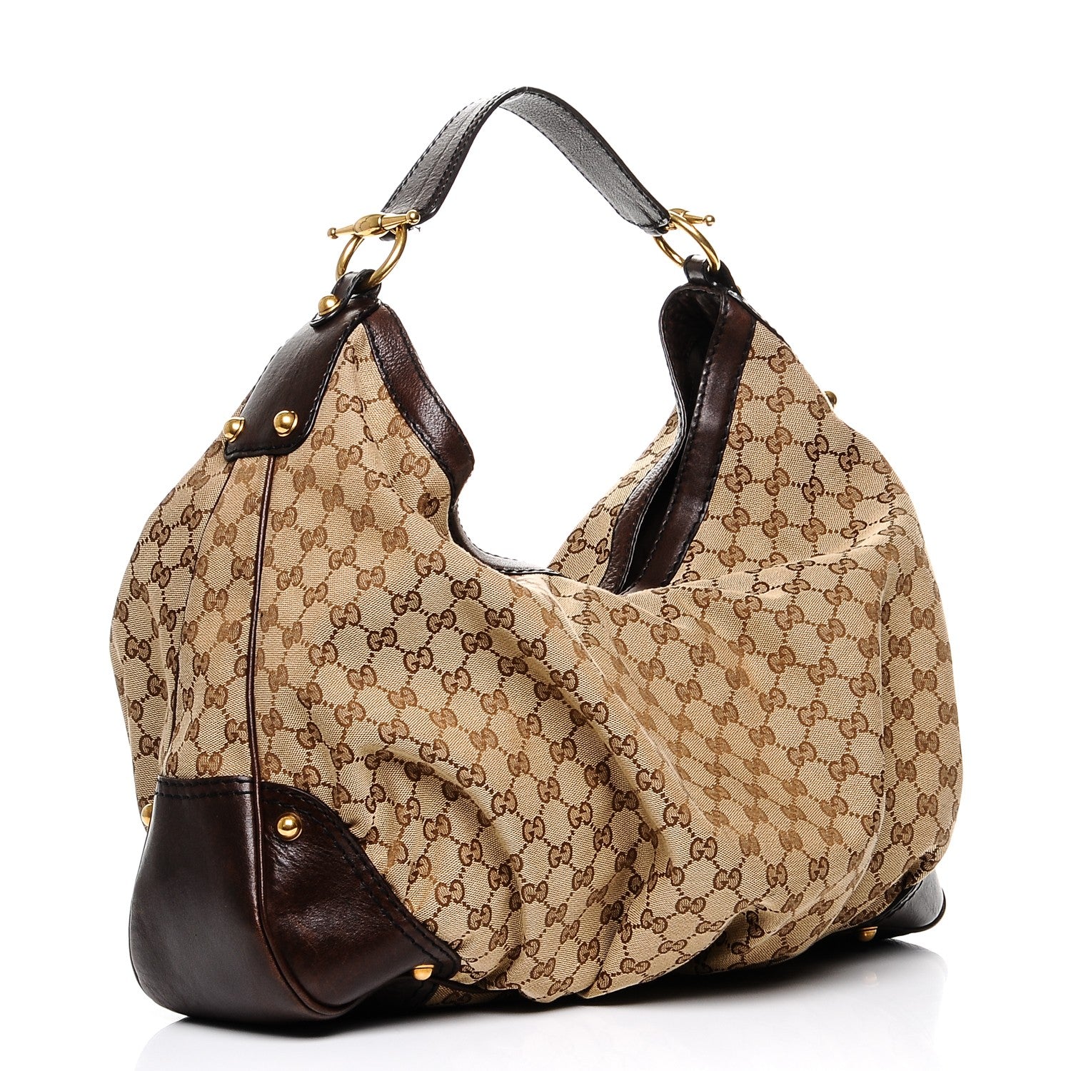 Gucci Monogram Large Jockey Hobo Dark Brown 3 of 6