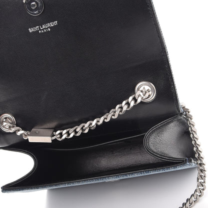 Saint Laurent Denim Small Classic Monogram Satchel Blue 6 of 9