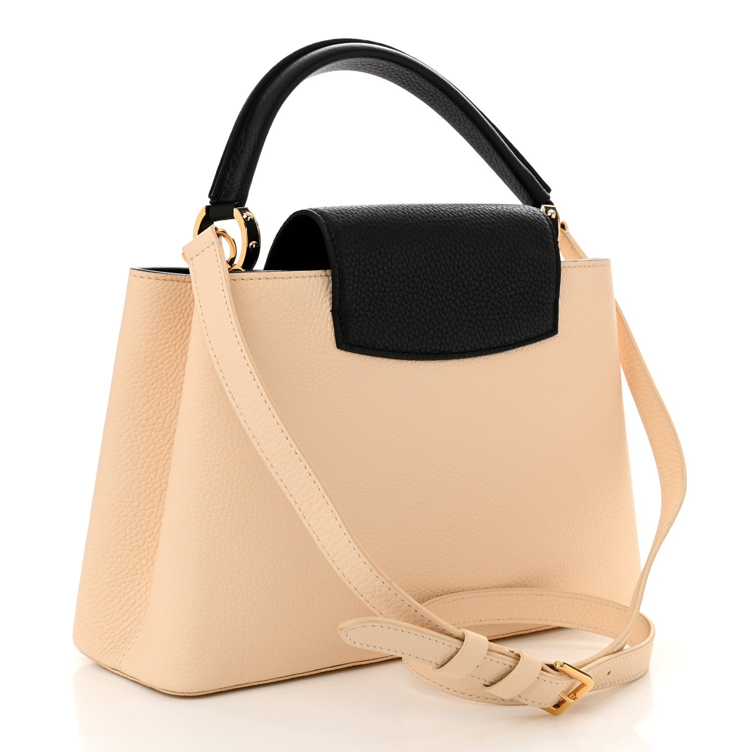 Louis Vuitton Taurillon Capucines PM Creme  Black 3 of 9