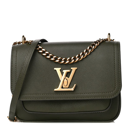 Louis Vuitton Grained Calfskin Lockme Chain Bag PM Kaki 1 of 10