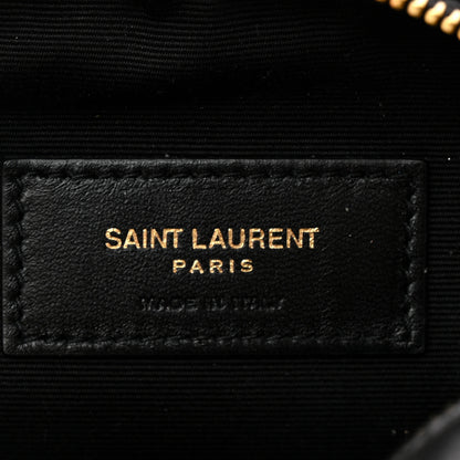 Saint Laurent Lambskin Quilted Cassandre Small Cosmetic Pouch Black 6 of 7