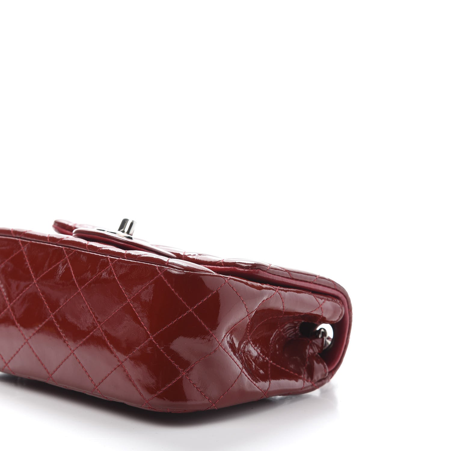 Chanel Patent Quilted Mini Square Flap Red 9 of 11