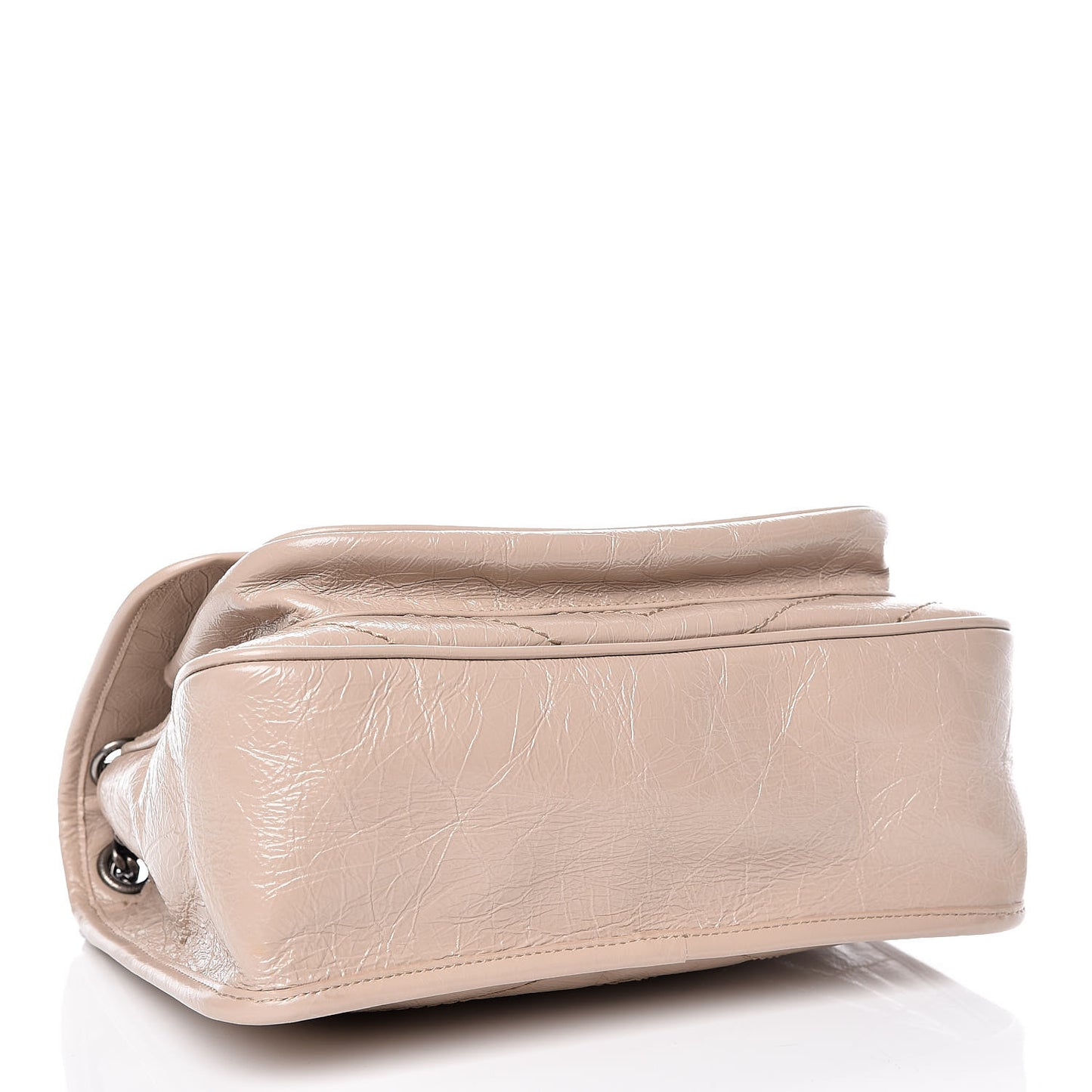 Crinkled Calfskin Matelasse Monogram Medium Niki Chain Satchel Light Natural