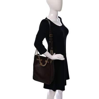 Chanel Calfskin Quilted Small On My Shoulder Drawstring Bag Brown 2 of 9