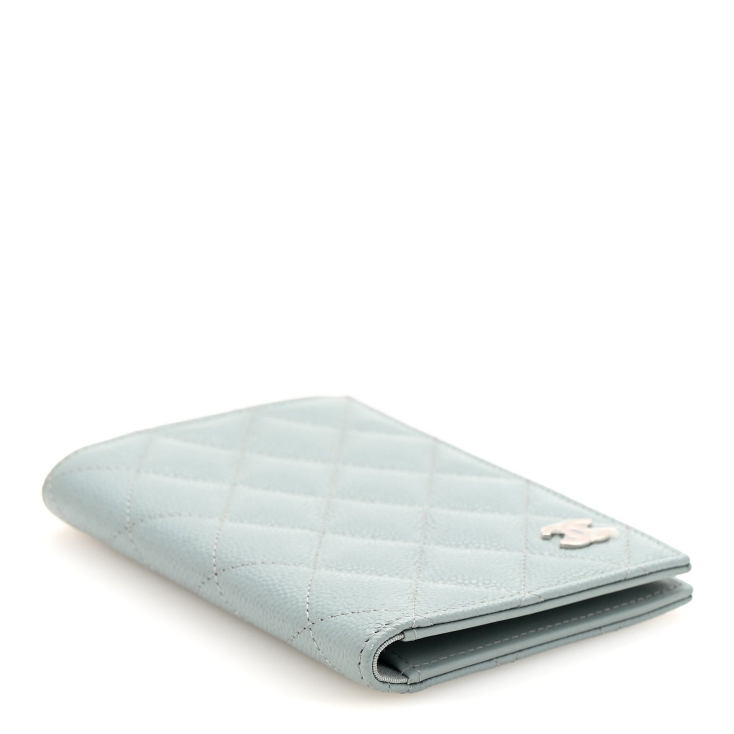 Caviar Quilted Passport Holder Blue