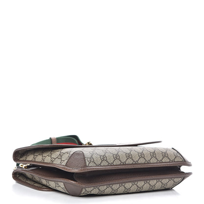 Gucci GG Supreme Monogram Web Neo Vintage Double Flap Messenger Bag Beige New Acero 4 of 12