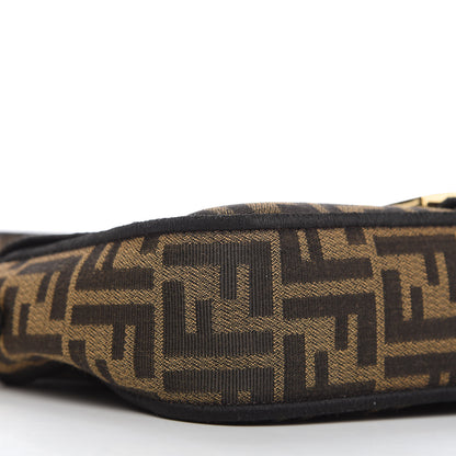 Fendi Fabric Jacquard FF 1974 Medium Baguette Tobacco Moro Black 6 of 10