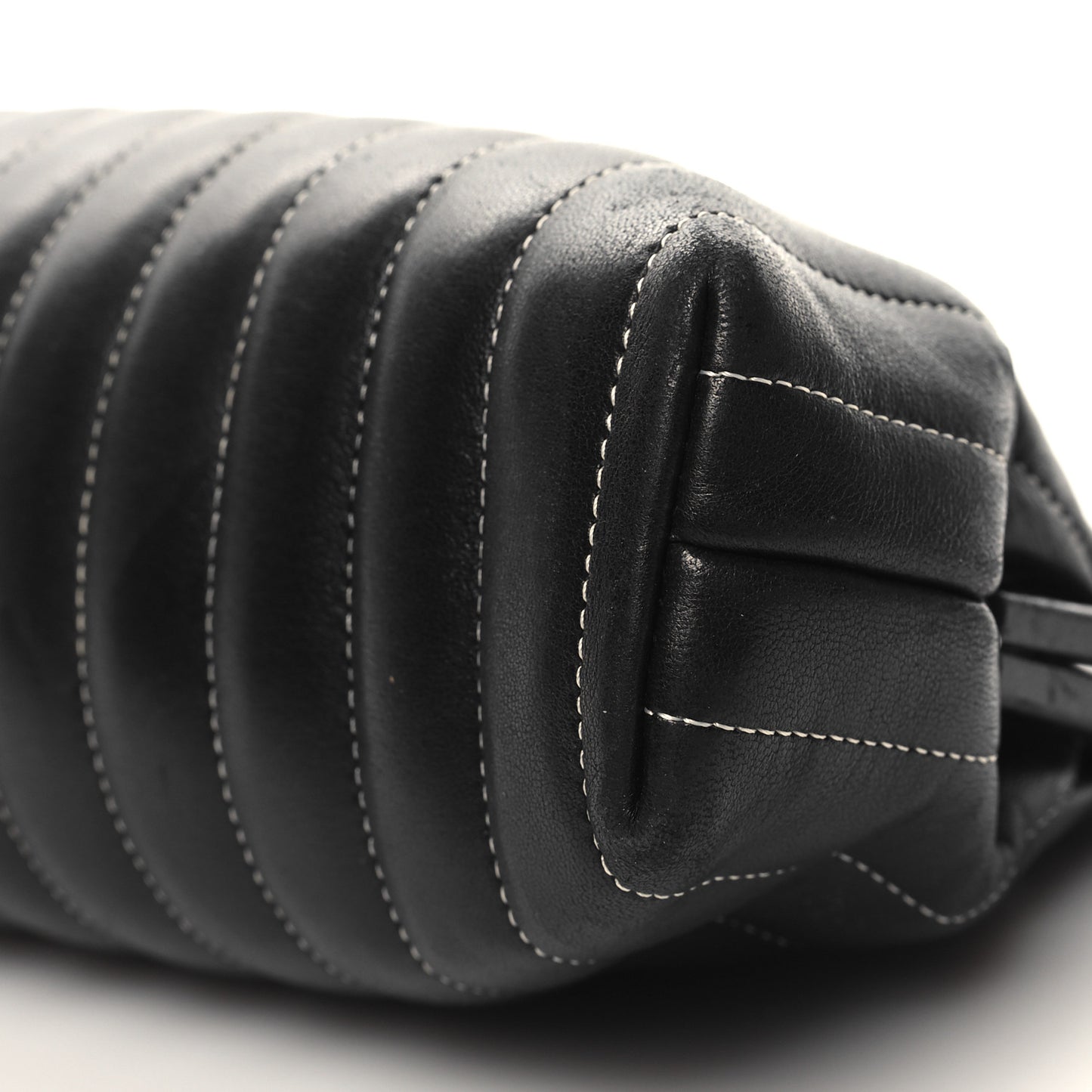 Lambskin Vertical Quilted Mademoiselle Clutch Black