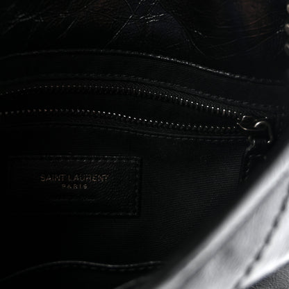 Saint Laurent Crinkled Calfskin Matelasse Monogram Niki Chain Wallet Black 6 of 10