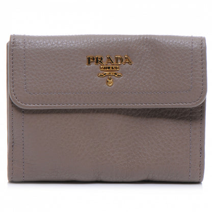 Prada Vitello Daino Compact Wallet Argilla 1 of 7