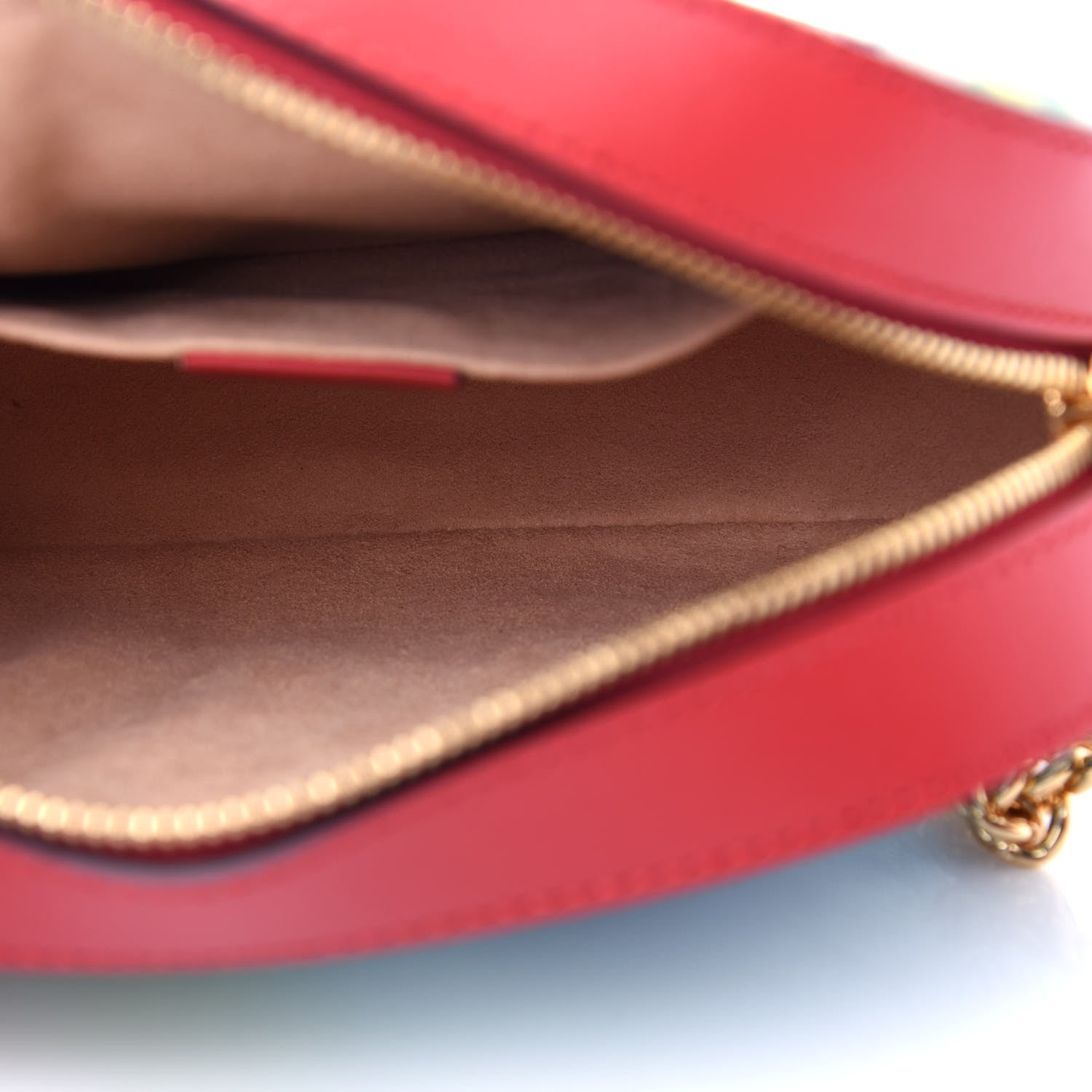 Gucci GG Supreme Monogram Blooms Mini Chain Shoulder Bag Beige Blue Navy Hibiscus Red 5 of 10