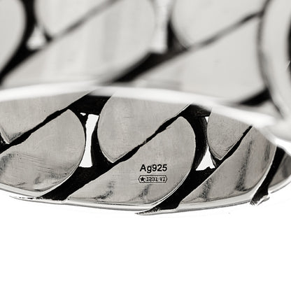Gucci Sterling Silver Interlocking G Chainlink Wide Band Ring 61 9.5 4 of 5