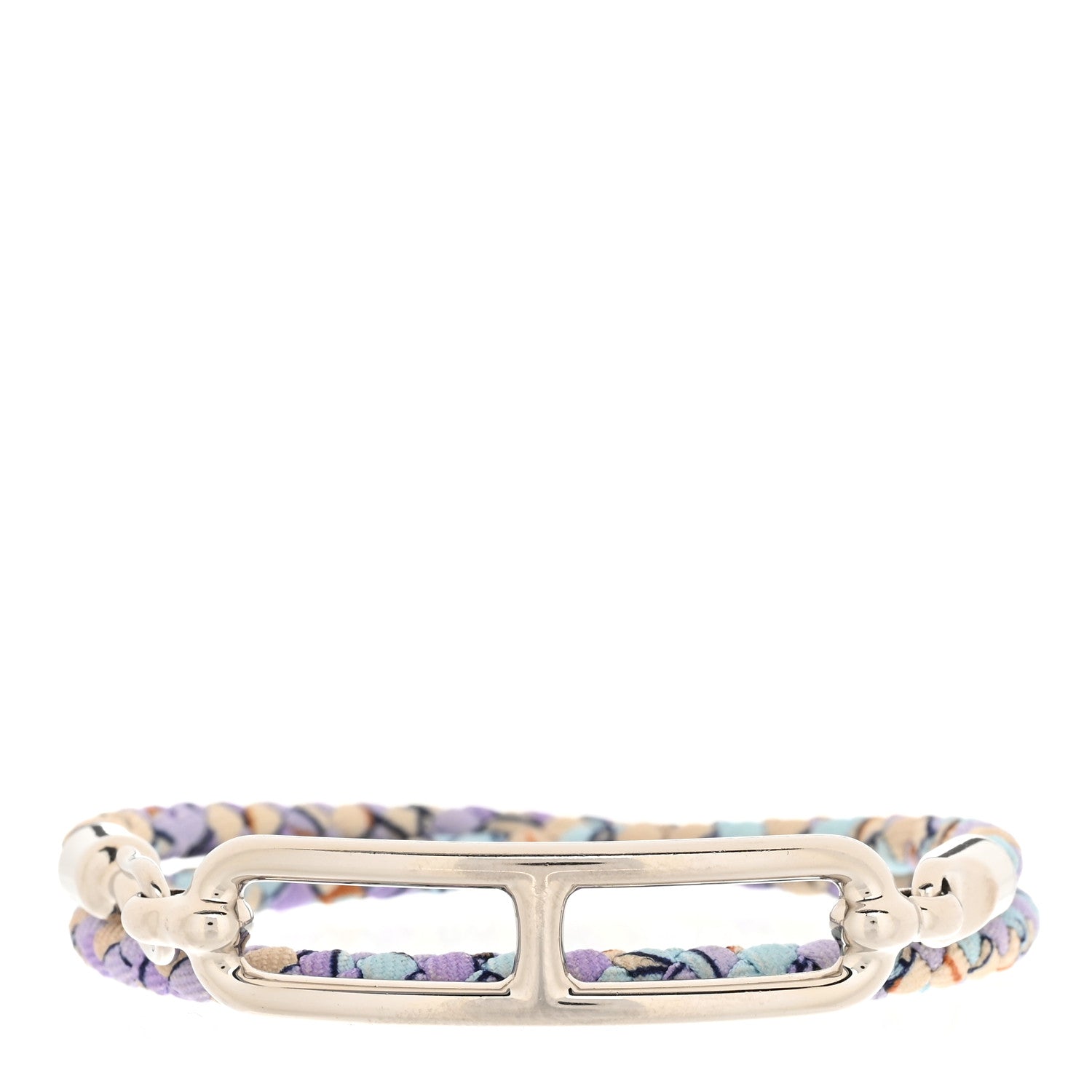 Hermes Silk Printed Astrologie Nouvelle Roulis Double Tour Bracelet T2 Lilas 1 of 5