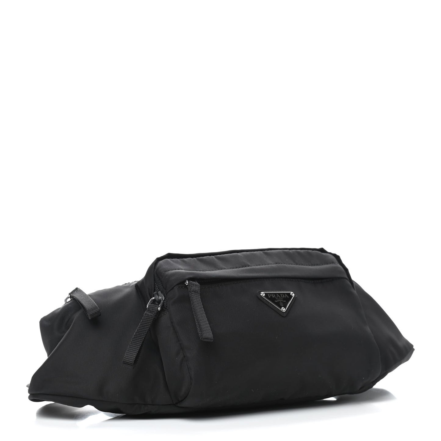 Tessuto Nylon Double Pocket Belt Bag Black