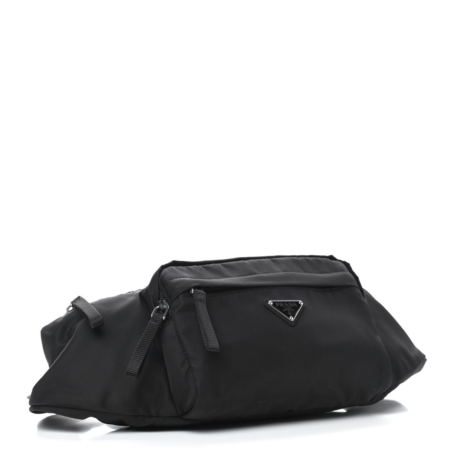 Prada Tessuto Nylon Double Pocket Belt Bag Black 3 of 7