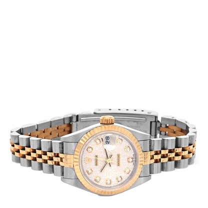 Rolex Stainless Steel 18K Yellow Gold Diamond 26mm Oyster Perpetual Datejust Watch White Jubilee 69173 2 of 4