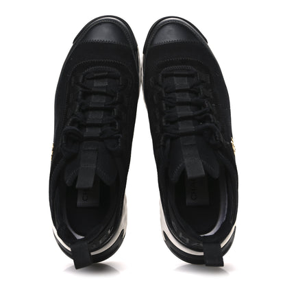Chanel Velvet Calfskin Mixed Fibers CC Sneakers 38.5 Black 2 of 9