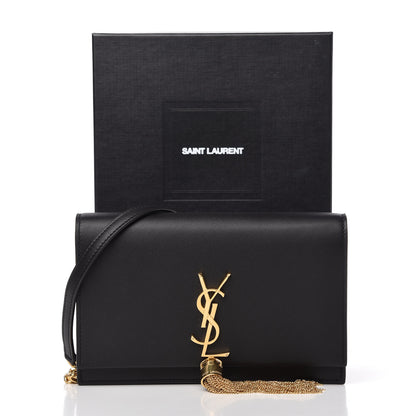Saint Laurent Smooth Calfskin Classic Monogram Kate Tassel Chain Wallet Black 10 of 10