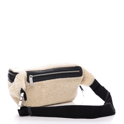 Saint Laurent Shearling Belt Bag Beige 2 of 8